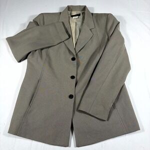 Harris Wallace Blazer Jacket Women's 12 Gray  Lined 3 Button Business Career
